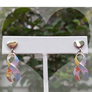 •NEW• Autism Ribbon Support Earrings -Hearts
